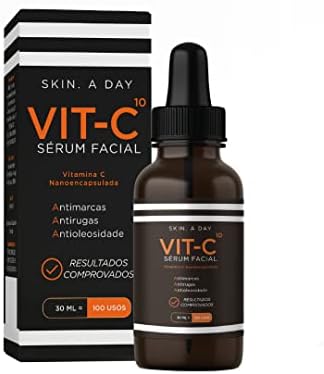 Sérum Facial Antimarcas Clareador Complexo Vitamina C 10 Nanoencapsulada +Ácido Hialurônico +Rosa Mosqueta | Luminosidade, Hidratação, Firmeza e Tom Mais Uniforme | Textura leve e
