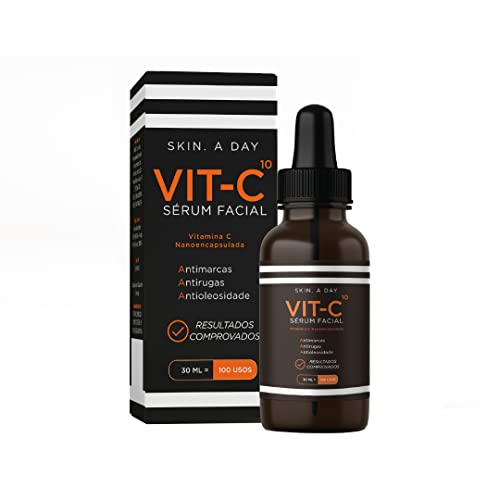 Sérum Facial Antimarcas Clareador Complexo Vitamina C 10 Nanoencapsulada +Ácido Hialurônico +Rosa Mosqueta | Luminosidade, Hidratação, Firmeza e Tom Mais Uniforme | Textura leve e