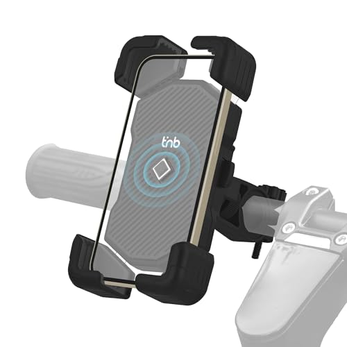 T'nB - Support Smartphone renforcé avec Verrouillage Automatique et Anti-Chute, Universel pour vélo/Trottinette, Adaptable à la Taille du Smartphone - Noir