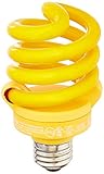 TCP CFL 75W Equivalent, Full SpringLamp Yellow Spiral Light Bulb, Bug Light
