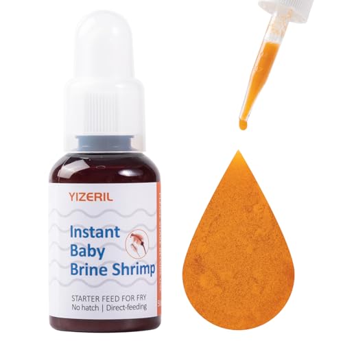 yizeril Instant Baby Brine Shrimp Fish Food - No Hatch High Protein Fry Food for Betta Guppy Discus...