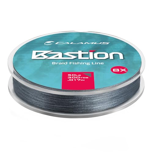 Calamus Bastion Braided Fishing Line, 80 LB, 600 Yds, Gray, 8 Strands