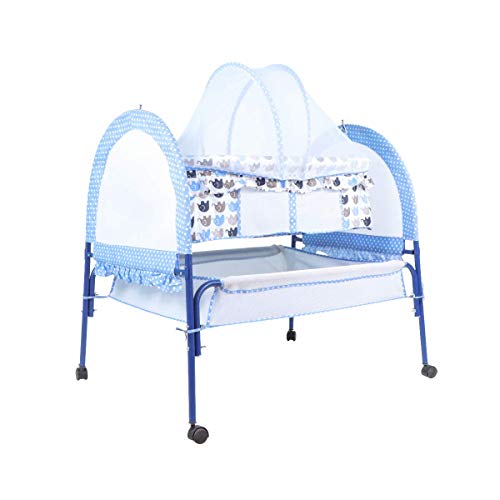 Image of Baby Multipurpose Cradle with Mosquito and Insect Protection Net (Blue)