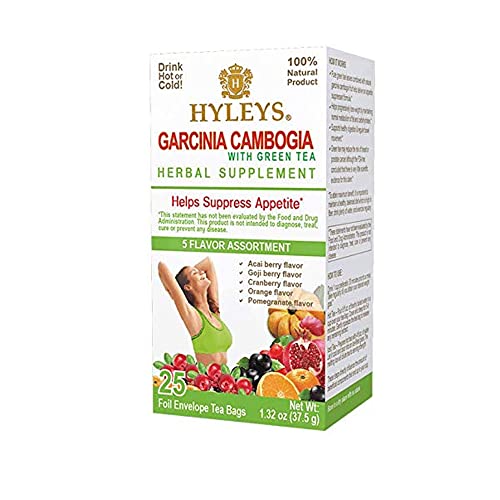 Hyleys Tea Hyleys Wellness Garcinia Cambogia Green Tea 5 Flavor Assortment - 25 Count (Pack of 6)