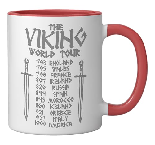 Vaso de cerámica Viking World Tour 11oz rojo/blanco miniatura 2