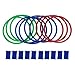 Hamwesh Hopscotch Ring Game, Enhancing Attention Hand Foot Coordination Premium Plastic Kids Outdoor Games, Exercise Hoop with 10 Connectors Multi Colored Rings for Kids Outdoor Indoor