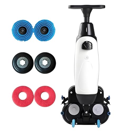 TBANVOO Electric Floor Scrubber Walk Behind Floor Cleaner, Floor Scrubber Dryer with Dual Brush 13000 Sqft/H(1200m²/h) Coverage for School Hospital Bathroom Floors White