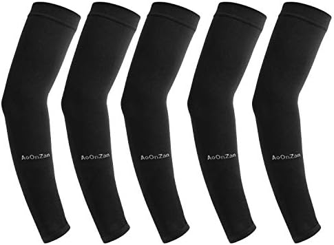 UV Protection Sun Block Cooling Arm Sleeves Cover Warmers for Men Women Outdoor (5 Pairs Gray)