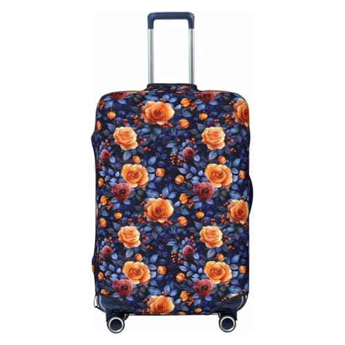 Roses Tulips Floral Pattern Elastic Travel Luggage Covers Dustproof Scratch-Resistant Suitcase Protector Fit 22-24 Inch