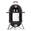 Captiva Designs 18 inch Vertical Charcoal Smoker Grill with Porcelain Enameled Smoking Chamber Wood Mountain Smoker for Meat Turkey and BBQ with Built in Thermometer
