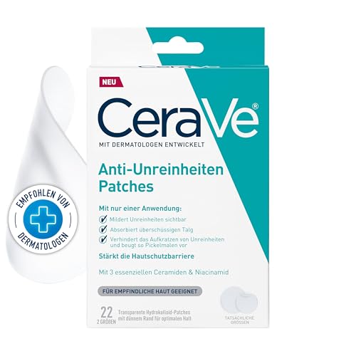 CeraVe Anti-Unreinheiten Patches Transparente Anti-Pickel-Pflaster für unreine und zu Akne neigende Haut