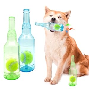 Aerbee Water Bottle Dog Toy – 2Pcs Lively and Fond of Sports Cute Squeaky Dog Toys for Medium/Small Dogs Interactive Fetch Toy to Keep Them Busy Crunchnplay Bottle Toy, Suitable for Play and Training