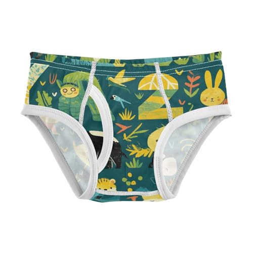 KLL Cute Flat Abc with Jungle Animals Toddler Boy Cotton Boxer Briefs Breathable Undies - Main Image