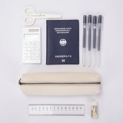 Image of Canvas Pencil Case Cartuchera Multifuncional Kawaii Multifunctional Zippered Canvas Pencil Case (Black, S)