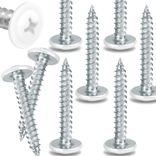 100 tornillos de madera blancos #8 x 1-1/4 pulg con cabeza Truss miniatura 1