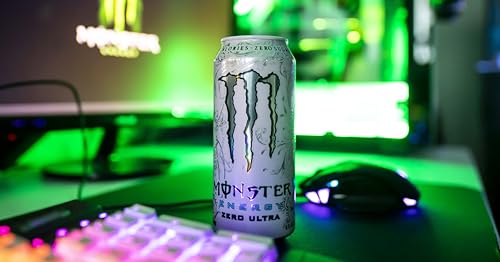 Monster Energy Ultra White - koffeinhaltiger Energy Drink mit sanftem Zitrus-Geschmack - ohne Zucker und ohne Kalorien - in praktischen Einweg Dosen (12 x 500 ml)