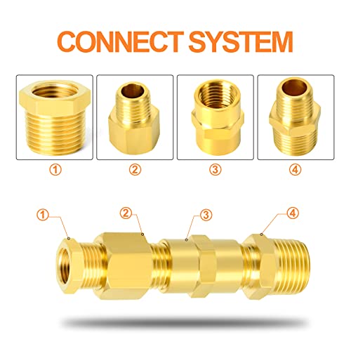Snap-on 3/8 Inch Drive Vehicle Hand Ratchets Brass Reducer Adapter Fitting - 3/8" Female NPT To 1/8" Male NPT Heavy Duty Connector 3/8 Female To 1/8 Male NPT Fitting - Foto 5