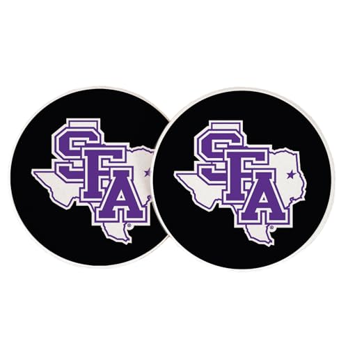 Desert Cactus Stephen F. Austin State University Car Coaster Lumberjacks SFA Absorbent Sandstone Car Cup Coasters Set of 2 (Design A)