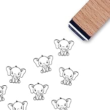 Elephant Rubber Stamp, 3/5 Inch Small Mini Stamp for Scrapbooking Card Making Planner