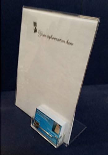 National Display Warehouse (10 Pack) Acrylic 8.5 X 11 Slanted Sign Holders with Business Card Holder
