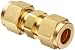 Parker CPI 4-4 HBZ-B Brass Compression Tube Fitting, Union, 1/4" Tube OD