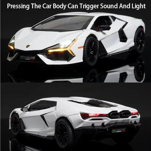 Image of Invite Enterprise 1:24 Lamborghini Revuelto LB774 Diecast Metal Pull Back Car with 6 Openable Doors with Sound and Light Toy Decoration car Best Gift Toys for Kids 【Colors as Per Stock】