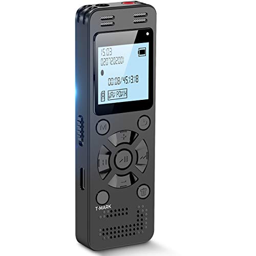 128GB Digital Voice Recorder for Lectures Meetings – EVIDA 9296 Hours Voice Activated Recording Device Audio Recorder with Playback,Password
