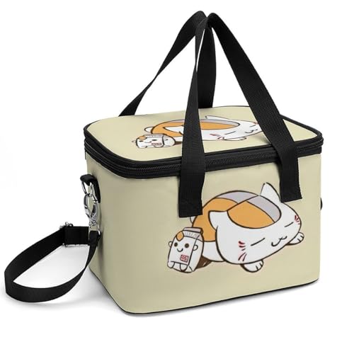夏目友人帳 ニャンコ先生 ソフトクーラー クーラーボックス 大容量 クーラーバッグ 保冷バッグ 保冷 保温 防水 折り畳み収納可能 水漏れ防止 ソフトクーラーボックス 手提げと肩掛け両用 軽量 アウトドア ピクニック キャンプ用 運動会など