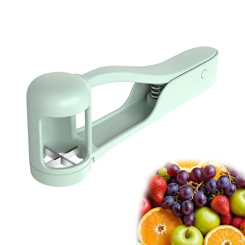 LERANXIN 1 Unidad Rebanadora de Frutas, Cortador de Tomates Inoxidable, 4-Cuchillas para Uvas, Tomates y Sandía