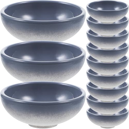 Toyvian ミニチュア ボウル 12個セット ドールハウス 食器 ミニチュア食器セット プラスチック製 丸型 デコレーション ミニハウス小物 かわいい 模型アクセサリー