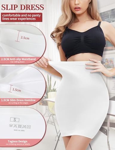 Image of SLIMBELLE Half Slips Shaper Cool Comfort Seamless Slip Shapewear Under Dress Tight Skirt Undergarments