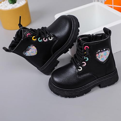 Girls Colorful Ankle Boots Kids Toddler Hearted Decor Party Cute Boot Side Zipper Design Casual Shoes British Booties4