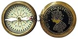 Matériau : laiton Boussole de poche victorienne 1875 en laiton antique avec poème