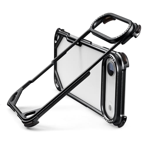 Coque 17 Pro Max sans dos pour éviter la surchauffe cadre aluminium antichoc MagSafe noir