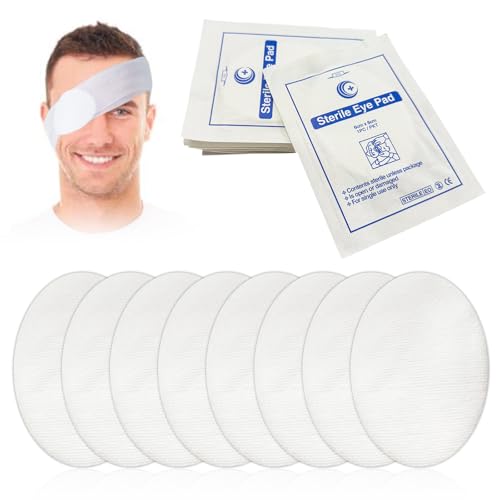 30 PCS Sterile Eye Dressing Pads - Disposable Oval Protective Eye Patches for Post-Surgery Wound & Trauma Recovery, Non-Woven, Individually Wrapped, 2.4" x 3"