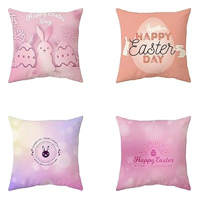 Mefooge Fundas Cojines 30x30cm Juego de 4 Lino Decoración Funda de Cojín Semana Santa Cuadrados Funda de Cojines para Sofá,Dormitorio y Sala de Estar Decoración para Hogar,con Cremallera Oculta | Ya disponible en tu tienda friki favorita! En mundofriki.es!