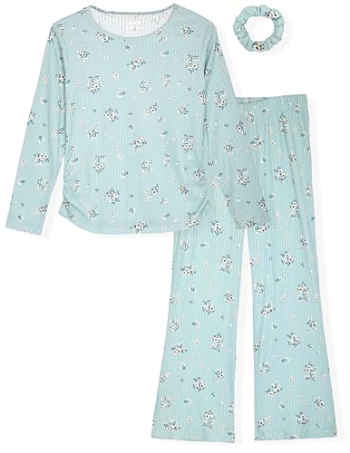 Sleep On It Girls Pajama Set for Kids Hacci Sleep Shirt and Pajama Bottoms for Girls