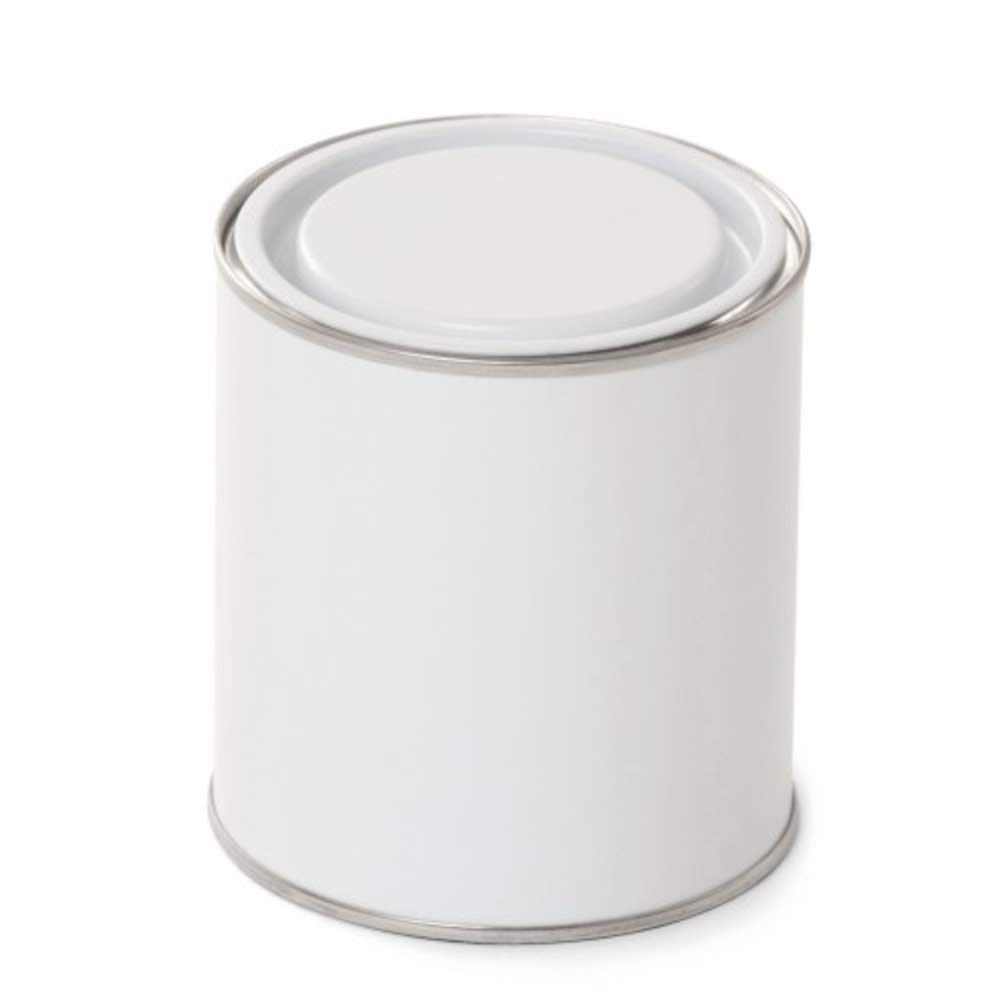 250ml Metal Lever Lid Tin White/Plain with White Metal Lid - 5pk