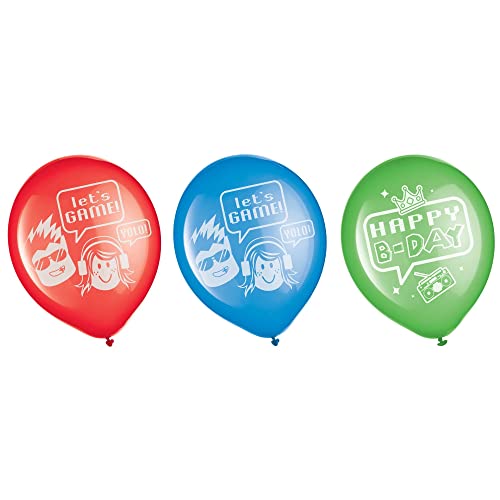 Image of Party Town Latex Balloons - 12 inch | Assorted Colors, Long-Lasting & Eco-Friendly, Perfect For Birthdays, Themed Parties & More - Pack of 6