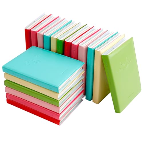 Lot de 18 mini carnets de notes de poche en cuir PU 10,5x8 cm de 6 couleurs