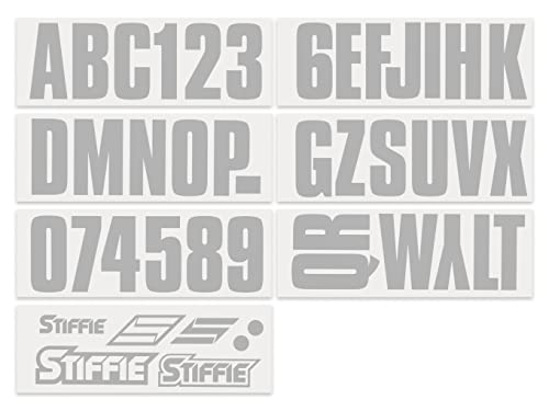 Image of STIFFIE Uniline Metallic Silver 3 inch Boat & PWC Registration Decals • Numbers Letters Stickers