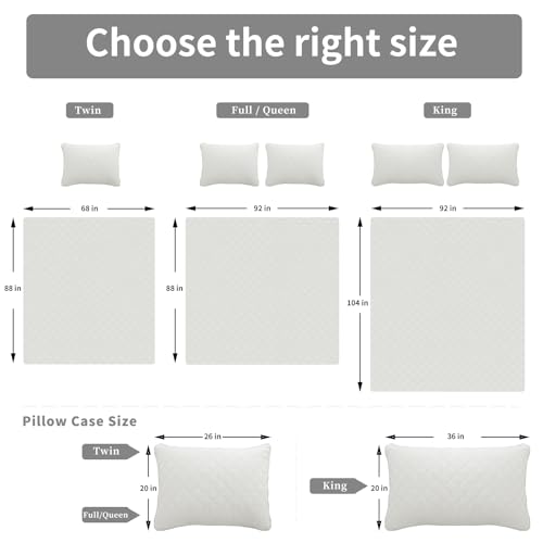 Easy-Going Reversible Quilt Set Twin, Bedspread with 1 Shams, Ivory/Ivory by Easy-Going - Used condition - Image 6