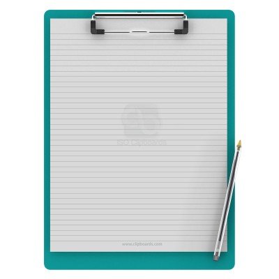 Letter Size 8.5 x 11 Aluminum Clipboard - Teal