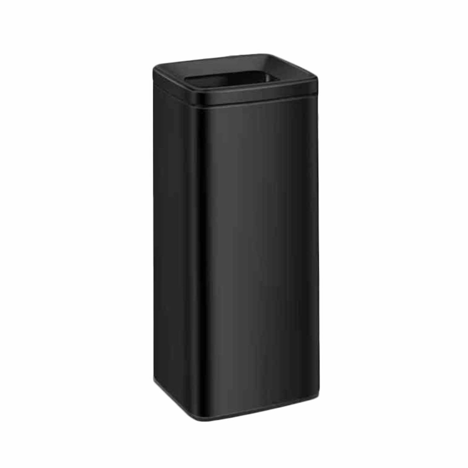 IUokLU Square Column Ashtray Trash Can,Tall Vertical Cigarette Butt Holder,Removable Inner Barrel,12L Capacity（Black-Style 2）