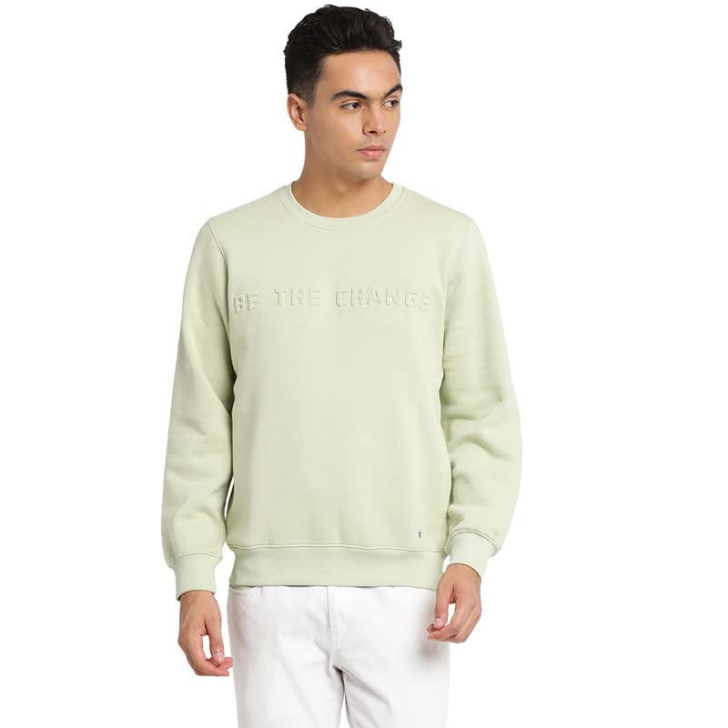 Image of Turtle Men Light Green Printed Round Neck Sweatshirt