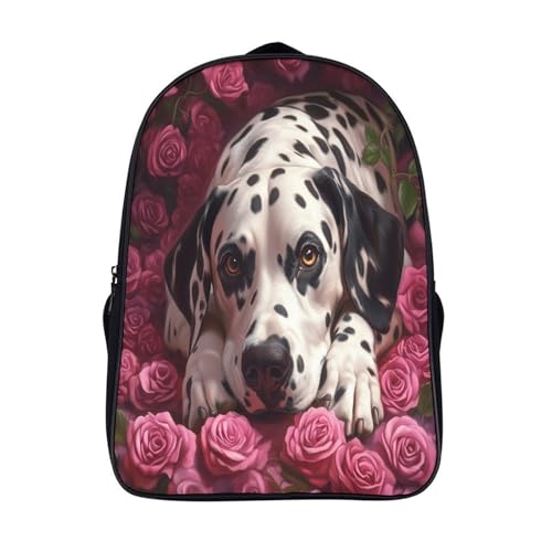 Cartable scolaire dalmatien pour fille et garçon avec sac à dos fleurs romantiques