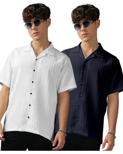 Image of Men's Striped Half Sleeve Polycotton Shirt | Casual & Formal Wear | Comfortable & Stylish