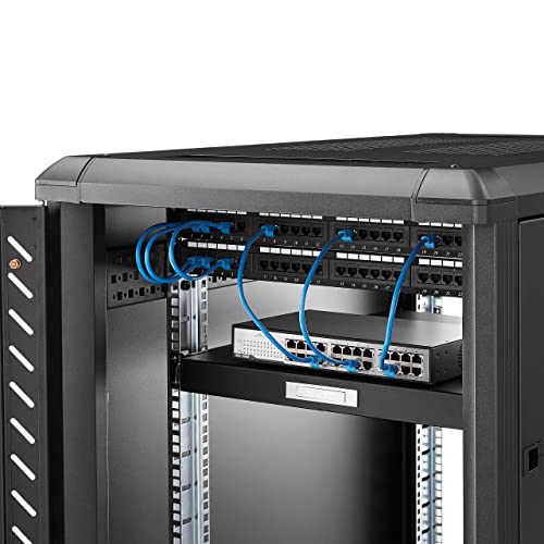 Image of StarTech.com 1U Sliding Server Rack Mount Keyboard Shelf Tray - 55lbs - 22 inch Deep Steel Pull Out Drawer for 19 inch AV, Network Equipment Rack (SLIDESHELFD)
