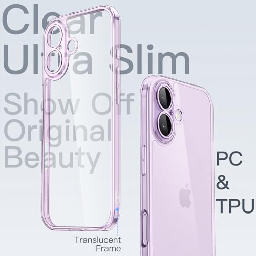 Image of JETech Slim Case for iPhone 17 6.3-Inch with Camera Lens Full Protection, Ultra-Thin Lightweight Clear Minimalist Protective Phone Cover (Lavender)
