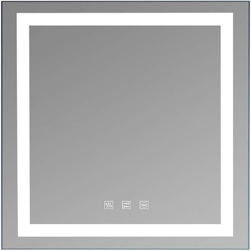 Espejo de baño LED cuadrado táctil luces de atenuación tricolor 32 x 32 pulgadas disponible en Yaxa Guatemala